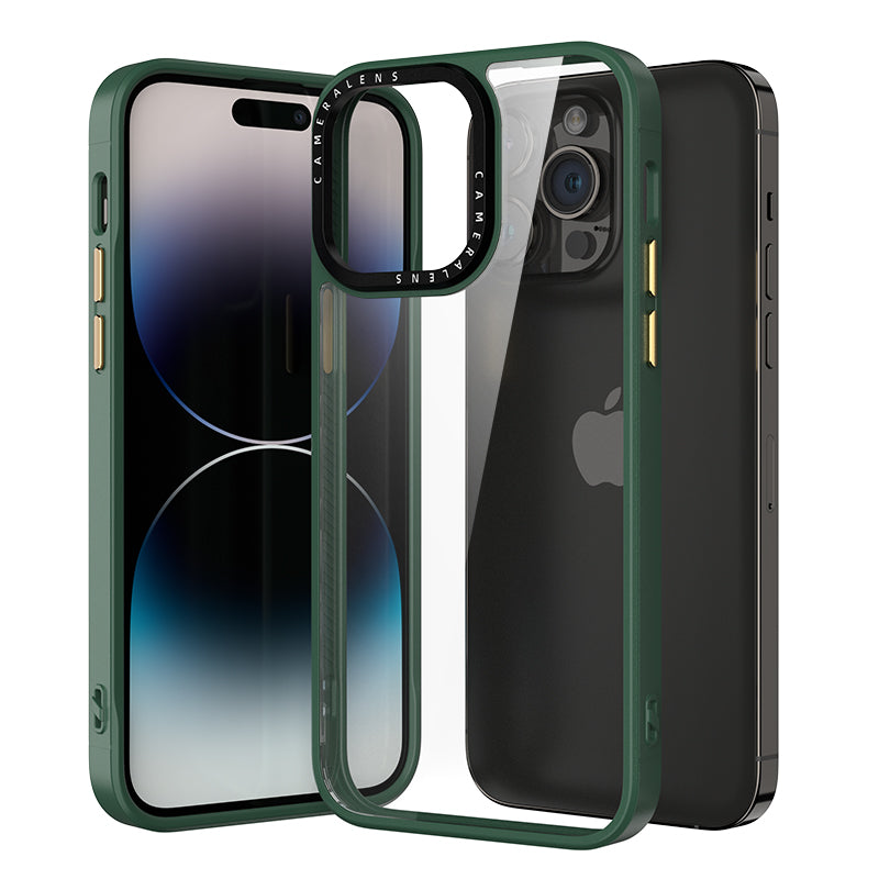 Pro iPhone 14 Pro PC TPU průhledné pouzdro na telefon Zadní kryt proti pádu s kovovými tlačítky Pro iPhone 14 Pro PC TPU průhledné pouzdro na telefon Zadní kryt proti pádu s kovovými tlačítky